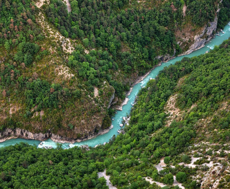 vue aérienne des gorges du verdon près de la bastide de tourtour, hotel spa dans le var